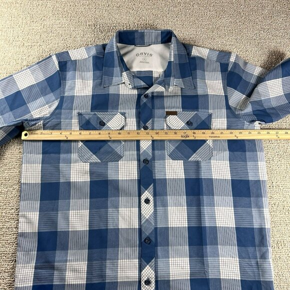 Orvis Short Sleeve Button Up Tech Shirt Blue Men's Size XL - Picture 4 of 6